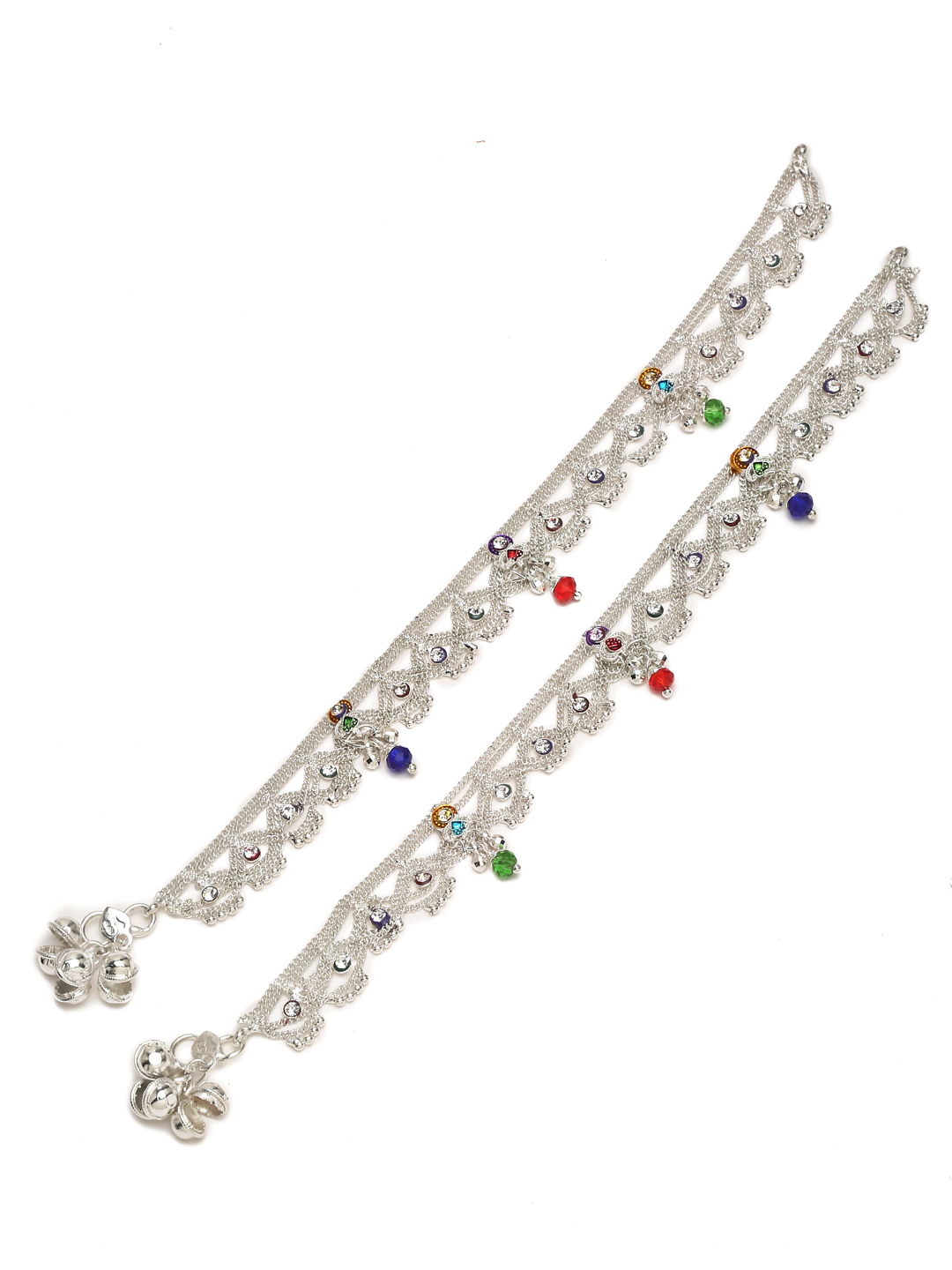 YouBella Jewellery Silver Plated Stylish Handmade Anklets for Girls and Women